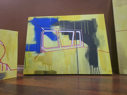"Window walk by" Acrylics on canvas 61 x 45cm