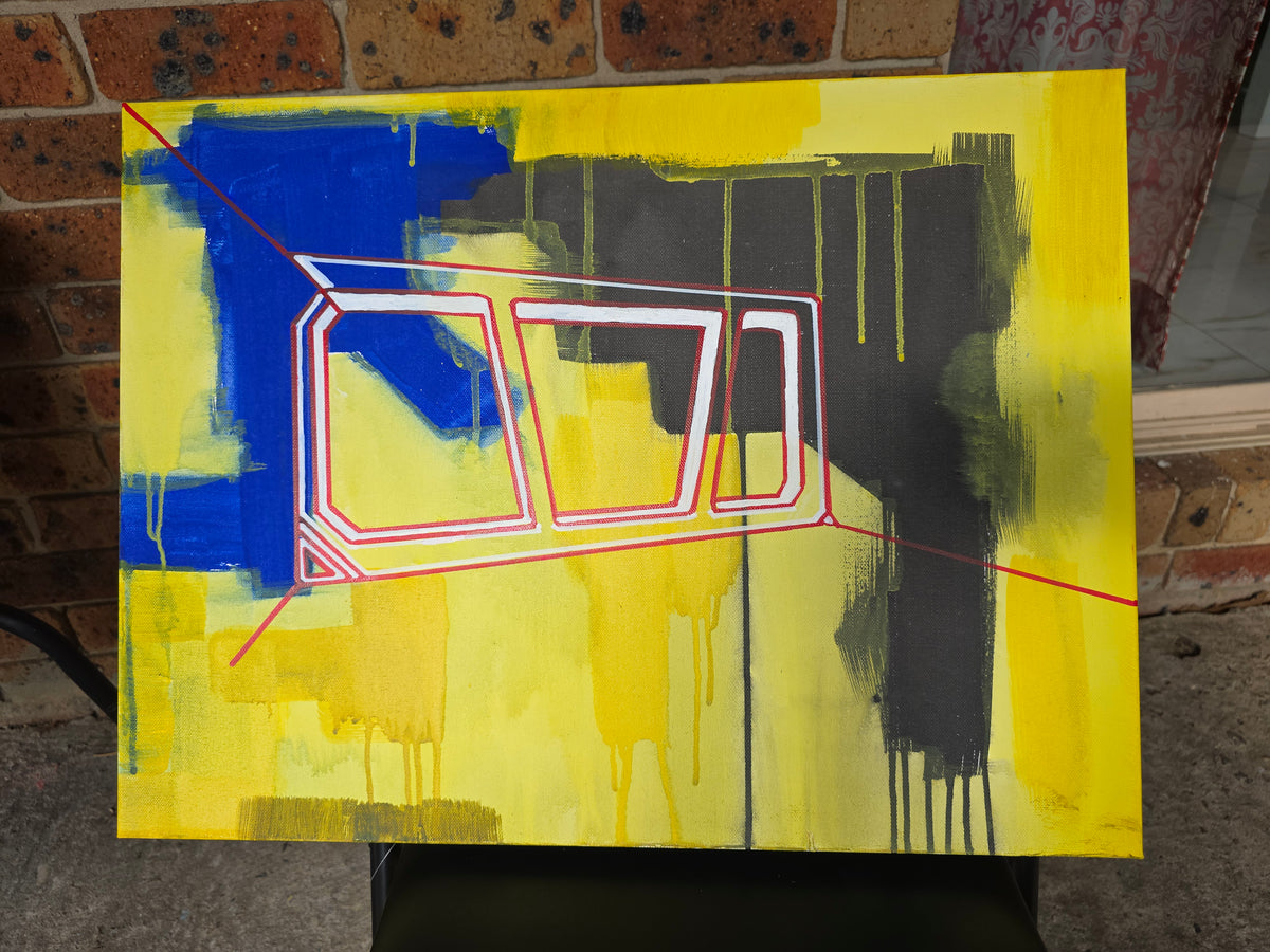 "Window walk by" Acrylics on canvas 61 x 45cm