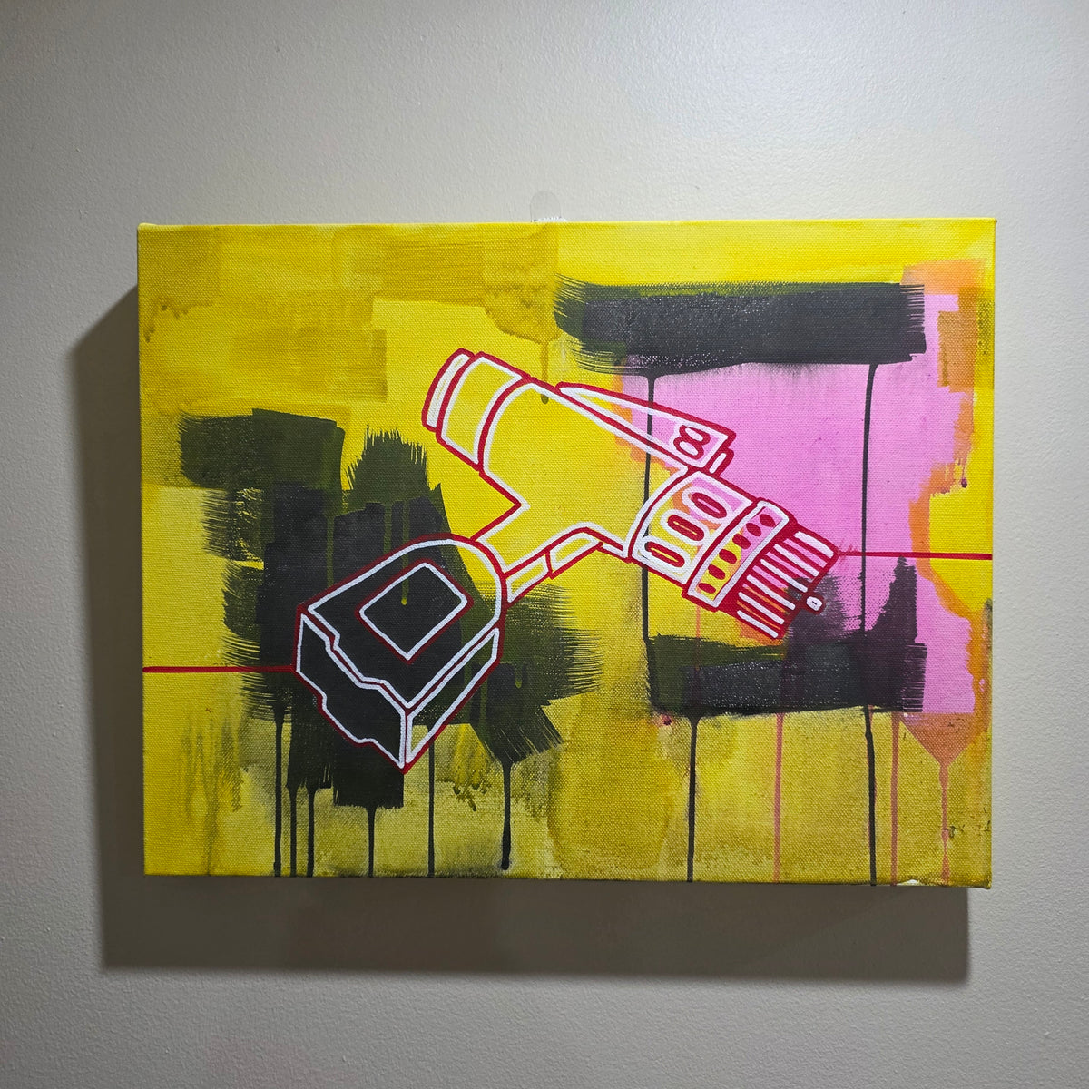"Welder run" acrylics on canvas 40 x 36cm