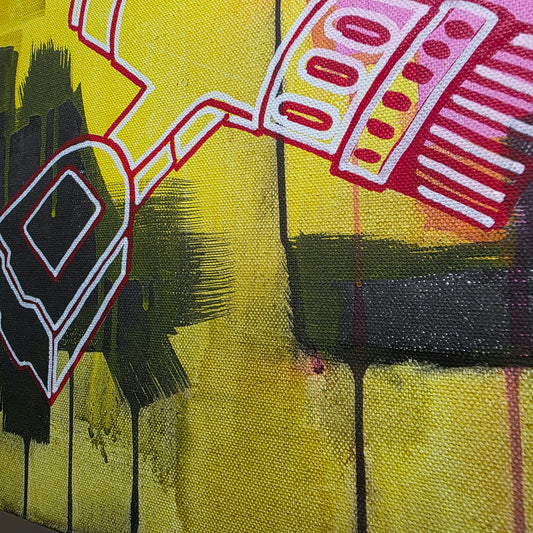 "Welder run" acrylics on canvas 40 x 36cm