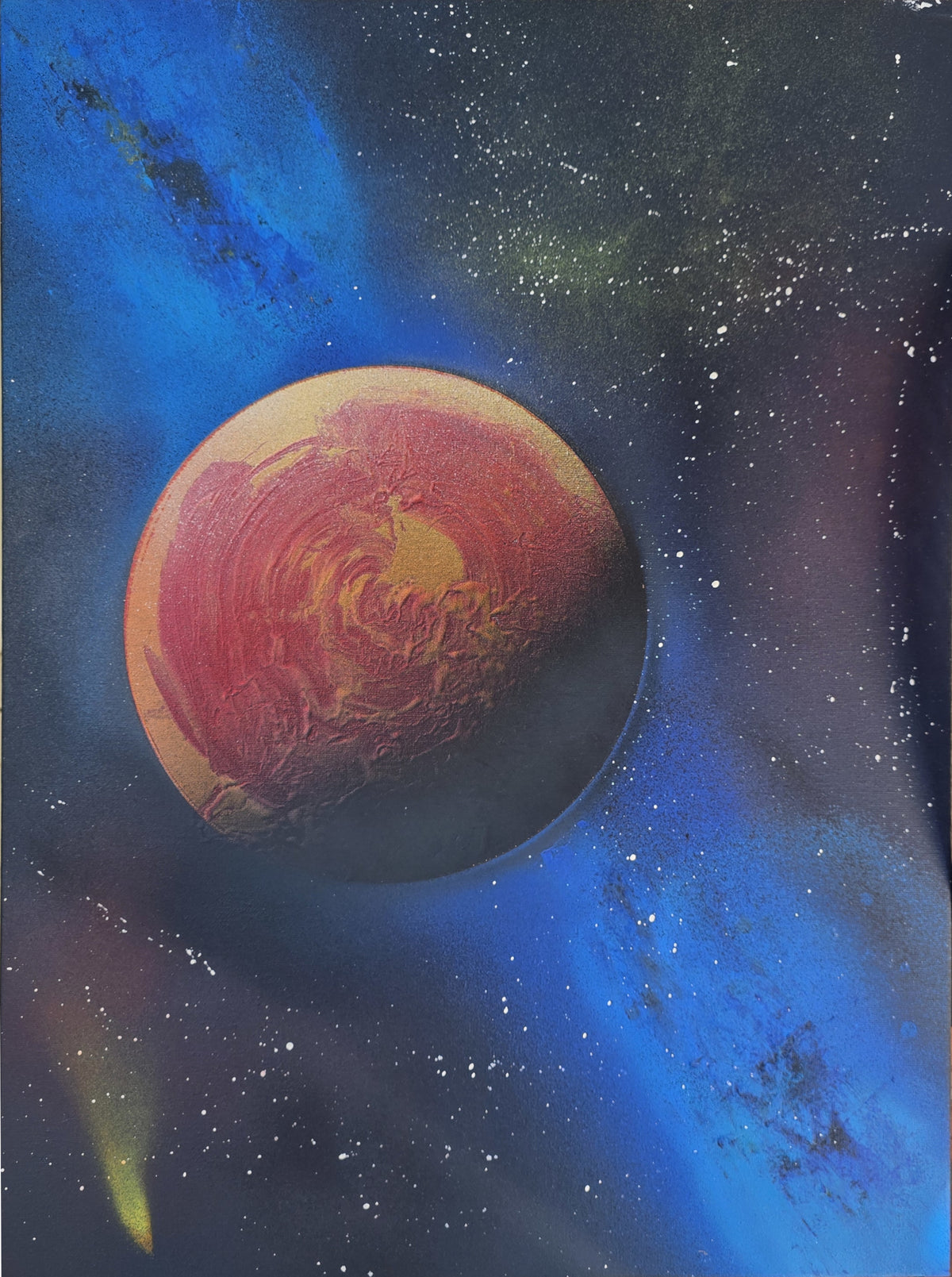 "Nebula et Orbis" mixed media on canvas 61 x 45cm