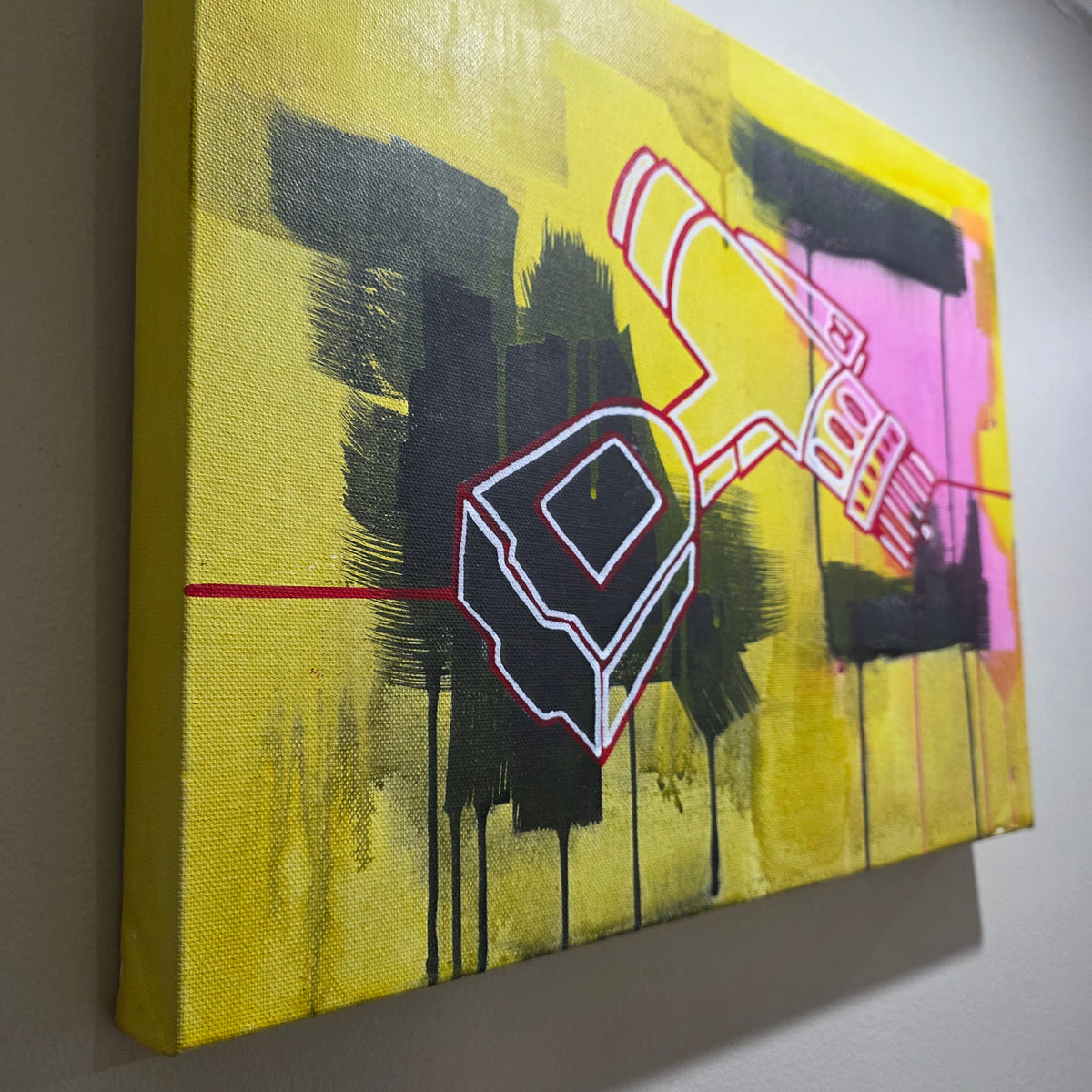 "Welder run" acrylics on canvas 40 x 36cm