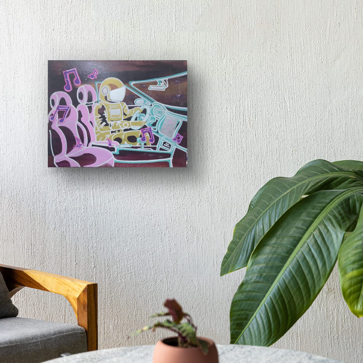 "Shut up and Drive" mixed media on canvas 30 x 41cm