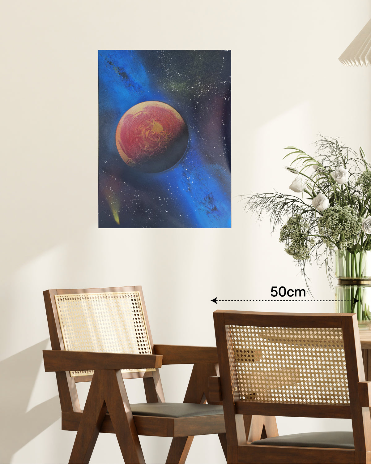 "Nebula et Orbis" mixed media on canvas 61 x 45cm