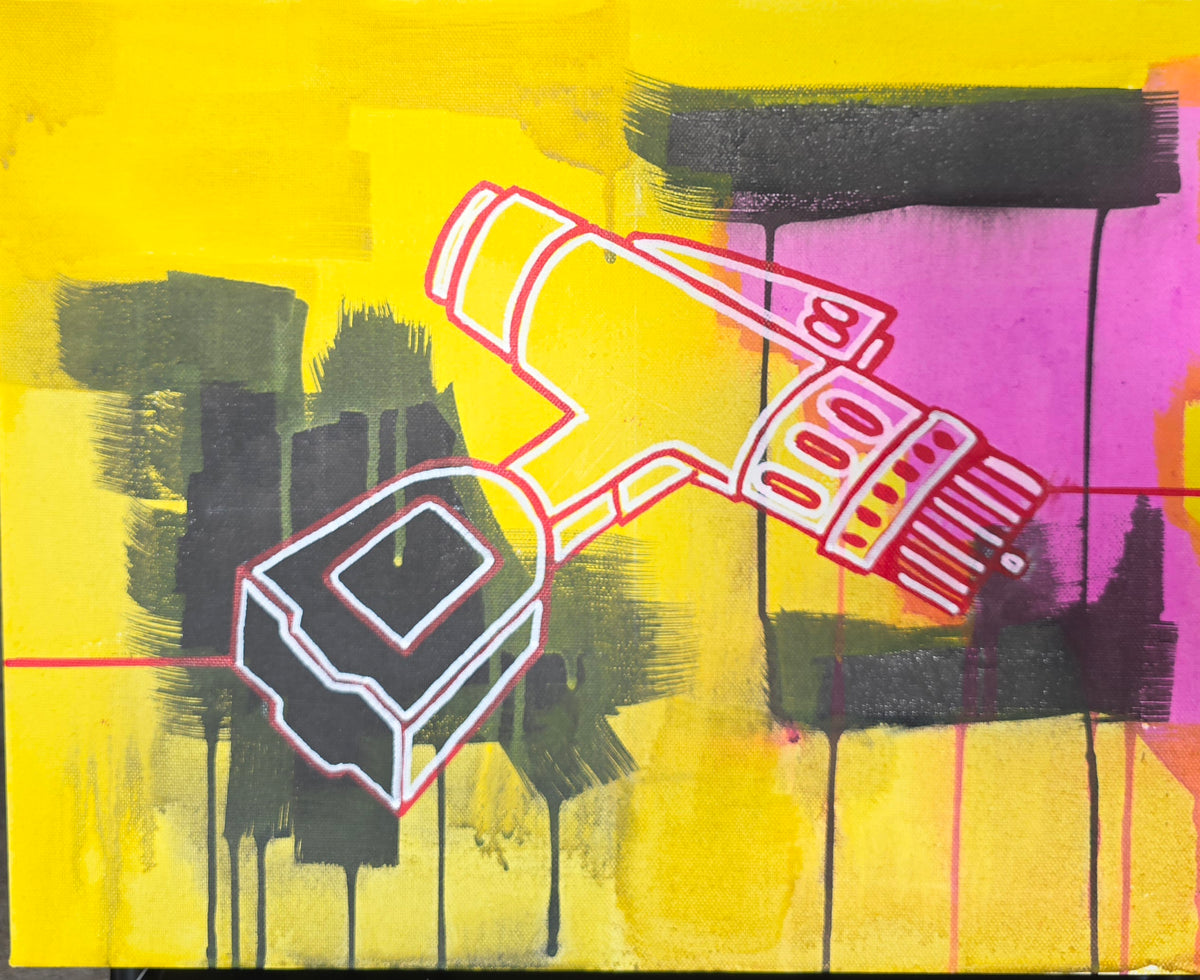 "Welder run" acrylics on canvas 40 x 36cm