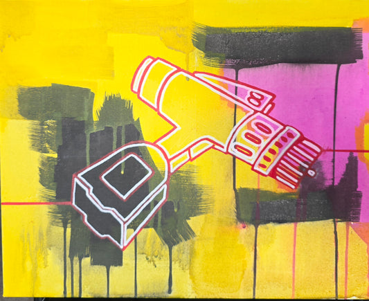 "Welder run" acrylics on canvas 40 x 36cm