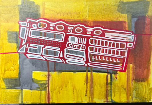 "Wrist computer" acrylics on canvas 40 x 30cm